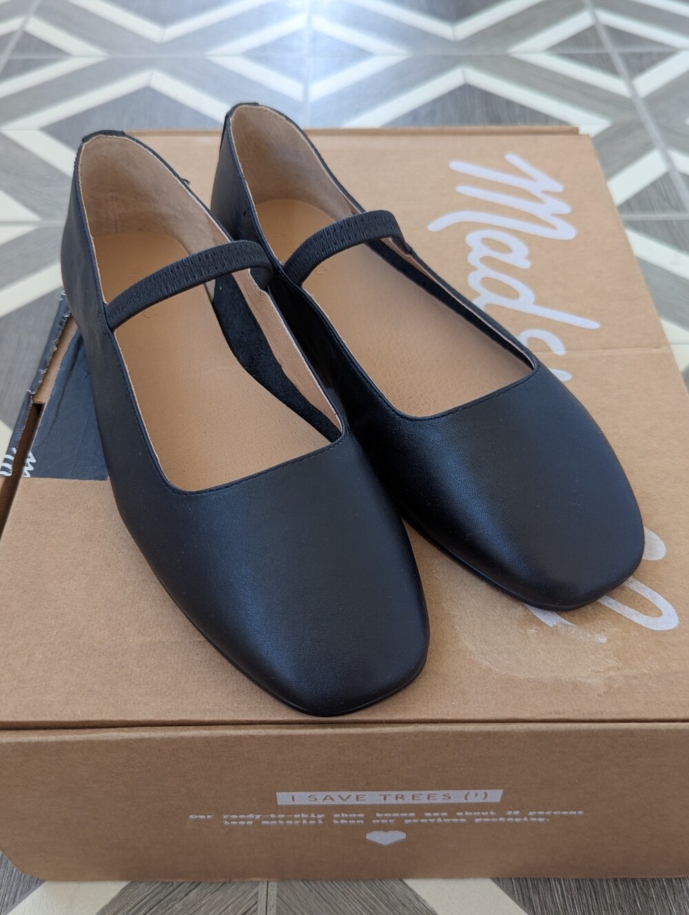 New! Madewell Black Greta Mary Jane Flat Shoes Size 7